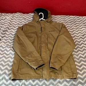Brown columbia windbreaker/raincoat.                        Open to negotiation